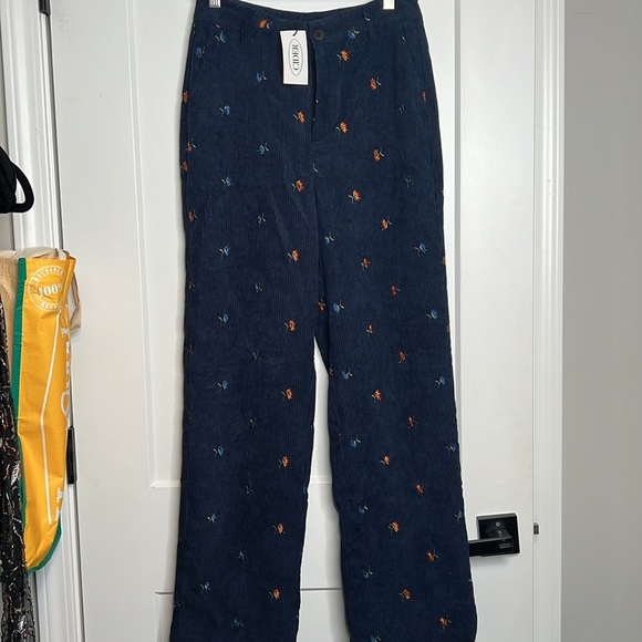 Cider Navy Floral Corduroy Pants NWT - Small - Picture 4 of 6